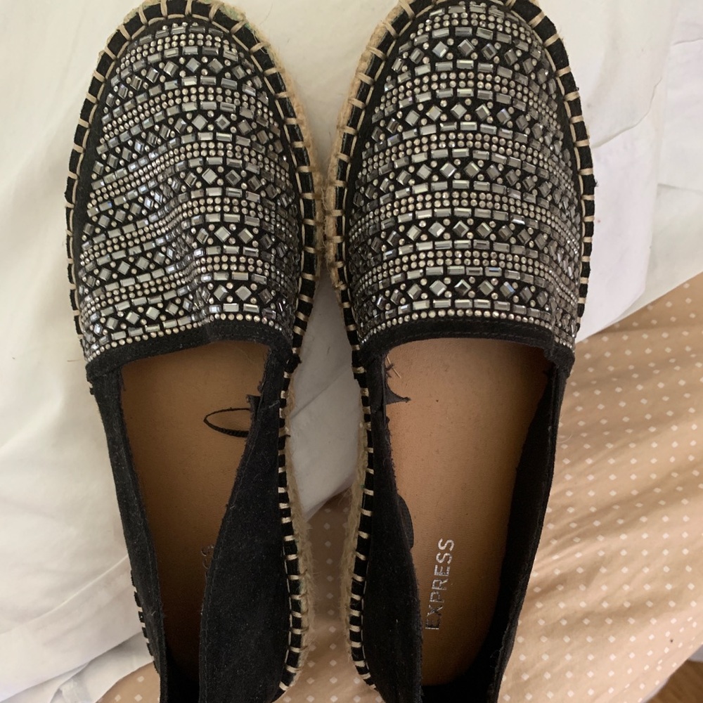 Express Espadrille Embellished Flats